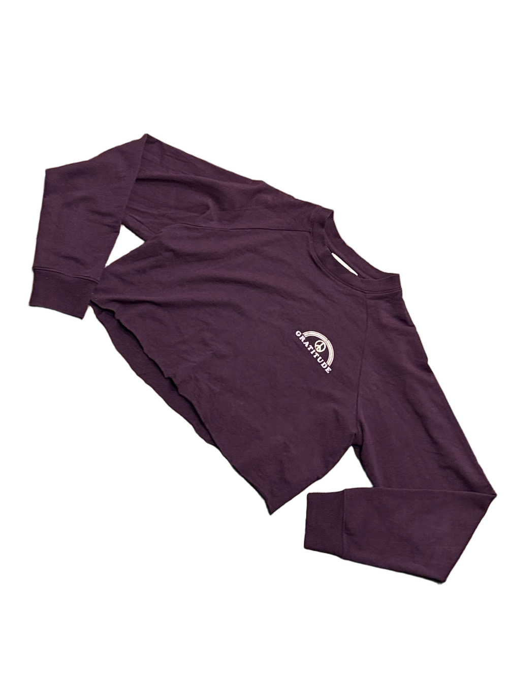 Spiritual Gangster Purple 'Gratitude' Cropped Sweatshirt | Size Medium - Picture 2 of 5